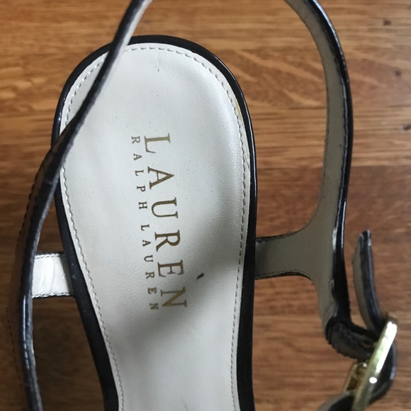 Lauren Brown Patent Strappy Heels - Picture 4 of 7